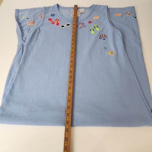 michael simon lite tank maxi dress nautical beach coastal grandma resortwear med - Picture 11 of 11